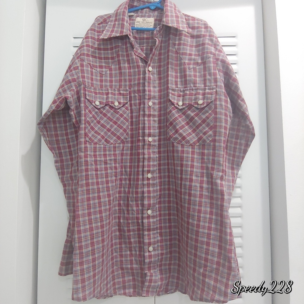 VTG Dee Cee Brand Pearl Snap Western Plaid Shirt